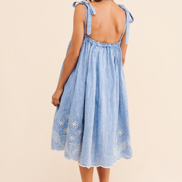 NWT Innika Choo Nev Erontym Dress Chambray Cotton - Picture 7 of 8